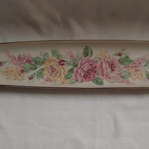 Otigiri English Rose Trinket Dish, Hand Painted Vintage